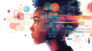 A data scientist uses AI to visualize complex data sets, unlocking business intelligence and deep learning algorithms for better decision-making.